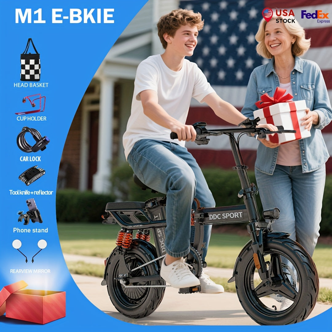 Foldable Electric Bike for Adults & Teens, M1 700W Ebike, 48V 20Ah Removable Battery 32km/h, LCD Display, Perfect for Back to College, Dual Disc Brakes, Commuting, Camping And Giving (Fall Deal)