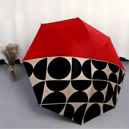1pc Automatic Open/Close Umbrella with Auto - Red/Black/Beige/, Portable Folding Umbrella with, Windproof, for Travel, Formal & Casual Events - Ideal Gift for Women/Men - Durable Automatic Umbrella, Travel Essential, Abstract
