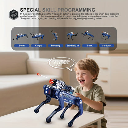 Cool technology! Intelligent robot dog, supporting voice commands, interactive play, music and dance, robot arm, with spray function, suitable for children and family entertainment!-RED, Robot Pet, Robots for, Family Fun, Edu