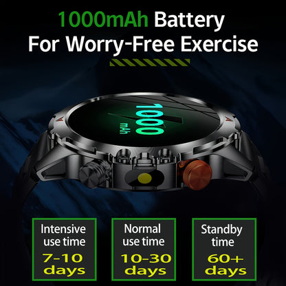 SENBONO Men‘s Smart Watch with 1000mAh Large Battery, 60Days+ Standby Time, 100+ Sports Modes, Wireless Calling, Strong LED Flashlight & Compass, 1.46inch HD Display, 360*360 Resolution, USB Rechargeable, Smart Watch for Me