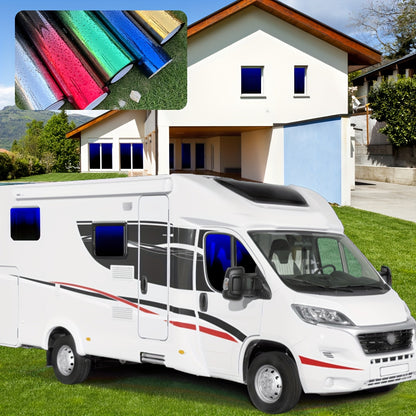 RV Dual tone Gradient Thermal Insulation Film - Explosion proof, Color Contrasting Car Solar Sunshade - Suitable and Easy to Install PET Material Accessories Window Sticker Kit Window Film Suitable for RV RV Glass and Home Wi