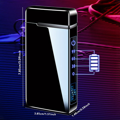 This Is a Dual Arc Gas And Electric Lighter That Features a 2-In-1 USB Charging Capability. It Is a Refillable Butane Jet Flame Torch Lighter Equipped with a Flashlight And an LED Power Display