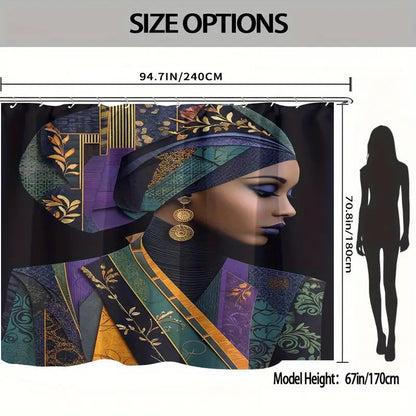 Set of 4 Luxurious Fabric Items Adorned with Golden, Featuring an Extra Wide Circular Shower Curtain Available in Various Sizes. This Decorative Bathroom Ensemble Includes a Shower Curtain, a Non-Slip Mat, a Toilet Seat Cover