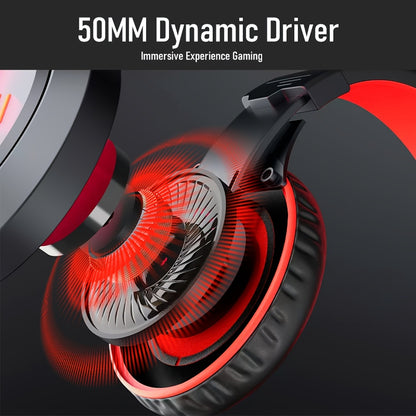 Colusi All-in-Ear Gaming Headset,50mm Stereo Gaming Headphones with Noise Canceling Microphone,LED Light,Pressure Reducing Headband,Over-Ear Earmuffs for Tablet/PS4/PS5/PC/Xbox One/Switch, Headset Gaming, Gaming Headphones, G