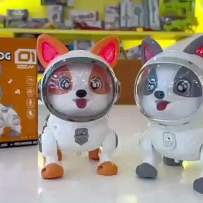 Interactive Robot Dog Toy - Automatic Obstacle Detection, Astronaut Helmet Shape, Expressive Eyes And Tongue, Durable ABS Material, Moves Like A Real Pet - Perfect Gift for Children's Birthdays, Halloween, Or Christmas, Fun L