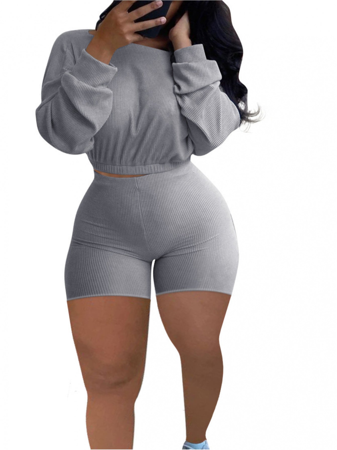 2pcs Women's Solid Color Workout Set, Casual Sportswear Outfit, Fashion Slim-Fit Design for Athletic Training Activities, Women's Activewear