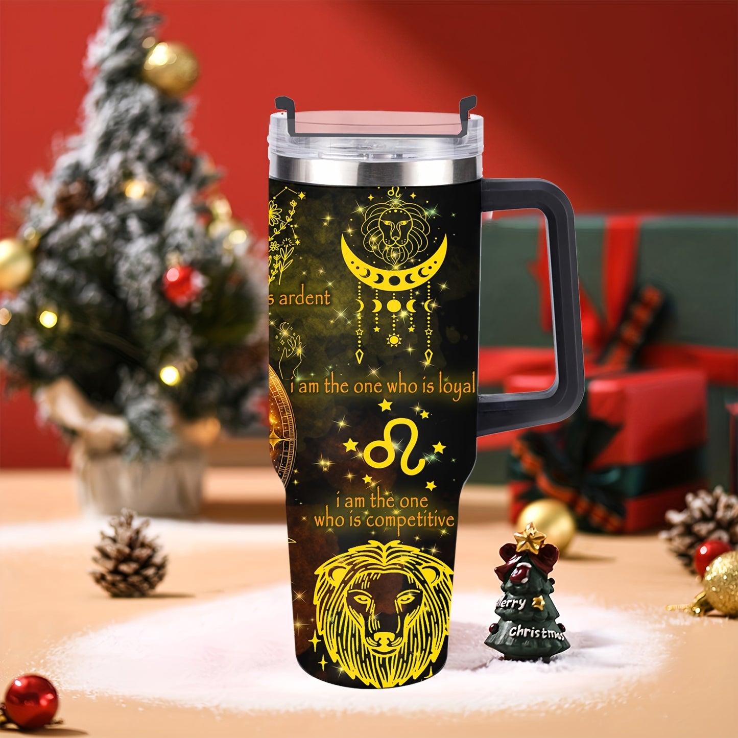 40oz Constellation-Themed Stainless Steel Tumbler with Lid - Double Wall Insulated, Break-Resistant Water Bottle for All Seasons - Perfect for Outdoor Adventures & Holiday Gifts, Vacuum Insulated, Summer Winter Drinkware, Bes