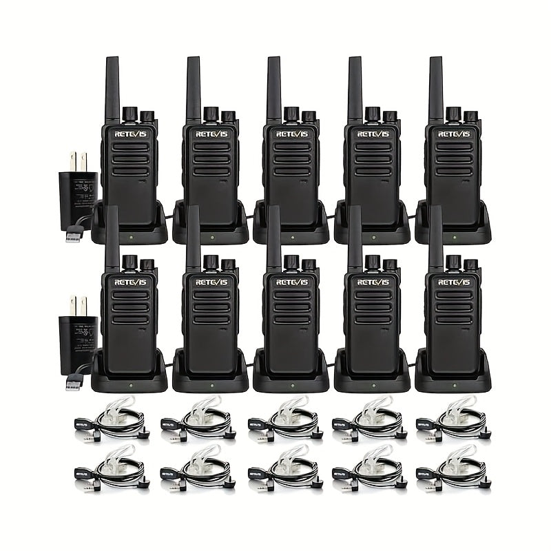 2/4/6/10/20pcs Walkie Talkie, Retevis Walkie Talkies Rechargeable,Portable FRS Two-Way Radios for Adults,Heavy Duty 2 Way Radios Long Range,USB Charging Base,License Free Walkie Talkie for Road Trip Gifts Camping