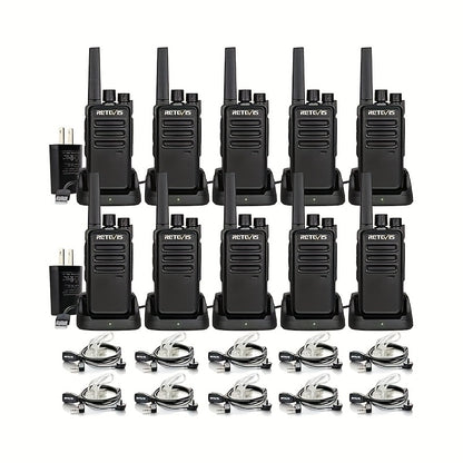 2/4/6/10/20pcs Walkie Talkie, Retevis Walkie Talkies Rechargeable,Portable FRS Two-Way Radios for Adults,Heavy Duty 2 Way Radios Long Range,USB Charging Base,License Free Walkie Talkie for Road Trip Gifts Camping