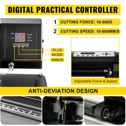 Quality Assurance VEVOR Digital Clamshell 15" X 15" 38 X 38cm Heat Transfer Press + 14 Inch Vinyl Cutter Machine Kit Software Flash Sale