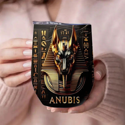 1pc Egyptian Anubis Themed Stainless Steel Tumbler - 12oz Leak-Proof Coffee Cup & Mug with Anubis God Design, Egyptian Art for Coffee, Tea, Smoothies - Ideal Gift for Egypt Lovers, Durable & Portable for, Office, Travel