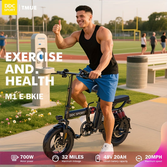 Discover Without Limits: 700W Collapsible Electric Bicycle for Grown-Ups. Reach Speeds of 20MPH And Travel Up to 35 Miles on a 48V Battery. Conquer 25° Inclines, Support Up to 385 Pounds, And Enjoy a Comfortable Ride with Ef