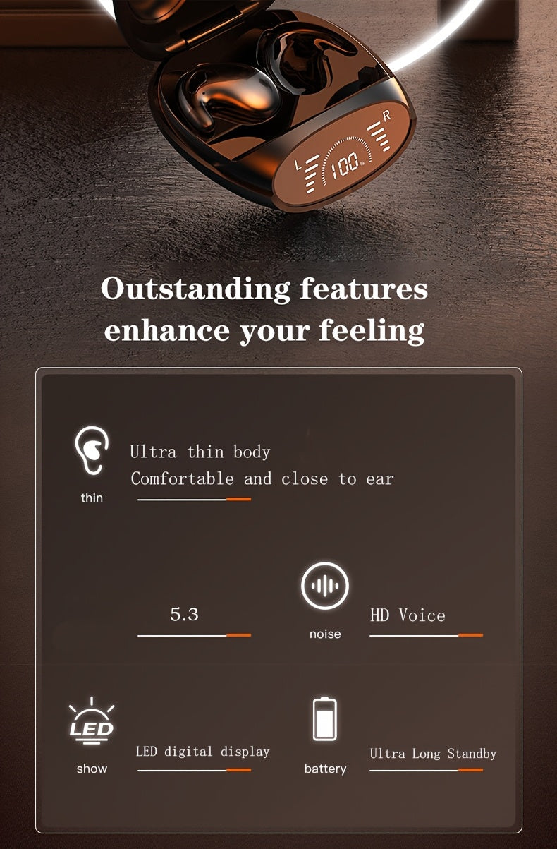 Ultra Thin Wireless Sleep Earbuds, Invisible Earphones, BT5.3 Side Sleeping Special Small Ear Canal Sleep Earphones, Invisible In Ear Mini Earphones, Suitable for Samsung/Android