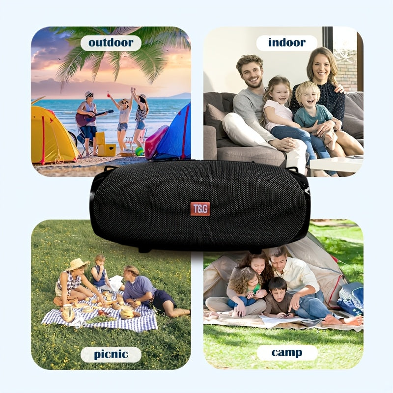 Portable Wireless Speaker - TG534 with Dual Speakers - TWS Stereo Hi-Res Audio - Hands-free Call/FM/TF Card/U Disk - Connect to Mobile Phone/Tablet/TV - Support Plug-in Card U Disk - Compatible with TF Card/USB Drive/FM Built