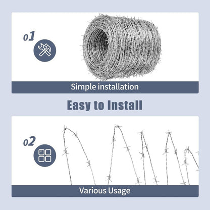 Barbed Wire 328ft, 4 Point 15Gauge Barbed Wire Fence, Useful Wall, Garden, Factory, Hog Wire Fence, Fence Wire, Fencing Wire, Barbed Wire Fence Wire, Wire Mesh, Wire Fencing, Razor Wire Fencing, Barbed Wire For The Garden, Me
