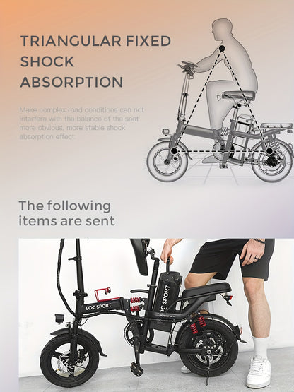 Foldable Electric Bike for Adults, 700W Peak Motor 48V 20Ah Removable Battery Ebike, 35 Miles 32km/h High - Speed, City Commuter, LCD Display, Dual Disc Brakes, for Men & Women (330 Lbs Capacity)