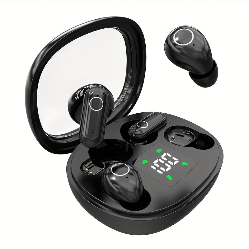 Ultra Small Mini Sleep, Short Handle Sports Wireless Earphones, HiFi Bass Stereo Dual Sound Quality 5.4 Wireless Earphones, Comfortable Noise Reduction Wearing, High-definition Digital Display With Microphone, Ultra Long Stan