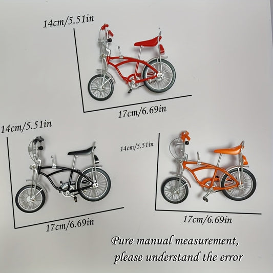 Retro Bicycle Model with Alloy Frame & Classic Colors (Red/Black/Orange) - Collectible Desktop Decor, No-Electricity Operation, Perfect Gift for Graduation, Holidays, or Home Decoration, Bicycle Decor, Educational Display, De