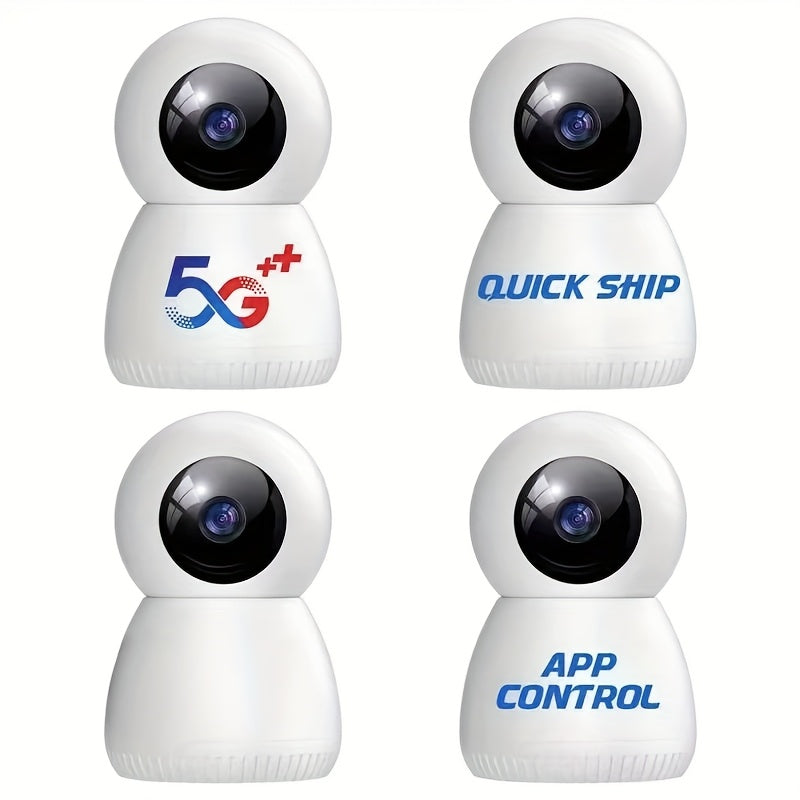 4MP 360° Indoor Smart Security Camera, 360° Pan/tilt Home Security Camera, 5GHz And 2.4GHz Dog Camera With HD Video, Two-way Audio, Night Vision Function, Human Shape Motion Detection And Pet Monitoring, Can Be Used With Al