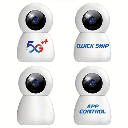 4MP 360° Indoor Smart Security Camera, 360° Pan/tilt Home Security Camera, 5GHz And 2.4GHz Dog Camera With HD Video, Two-way Audio, Night Vision Function, Human Shape Motion Detection And Pet Monitoring, Can Be Used With Al