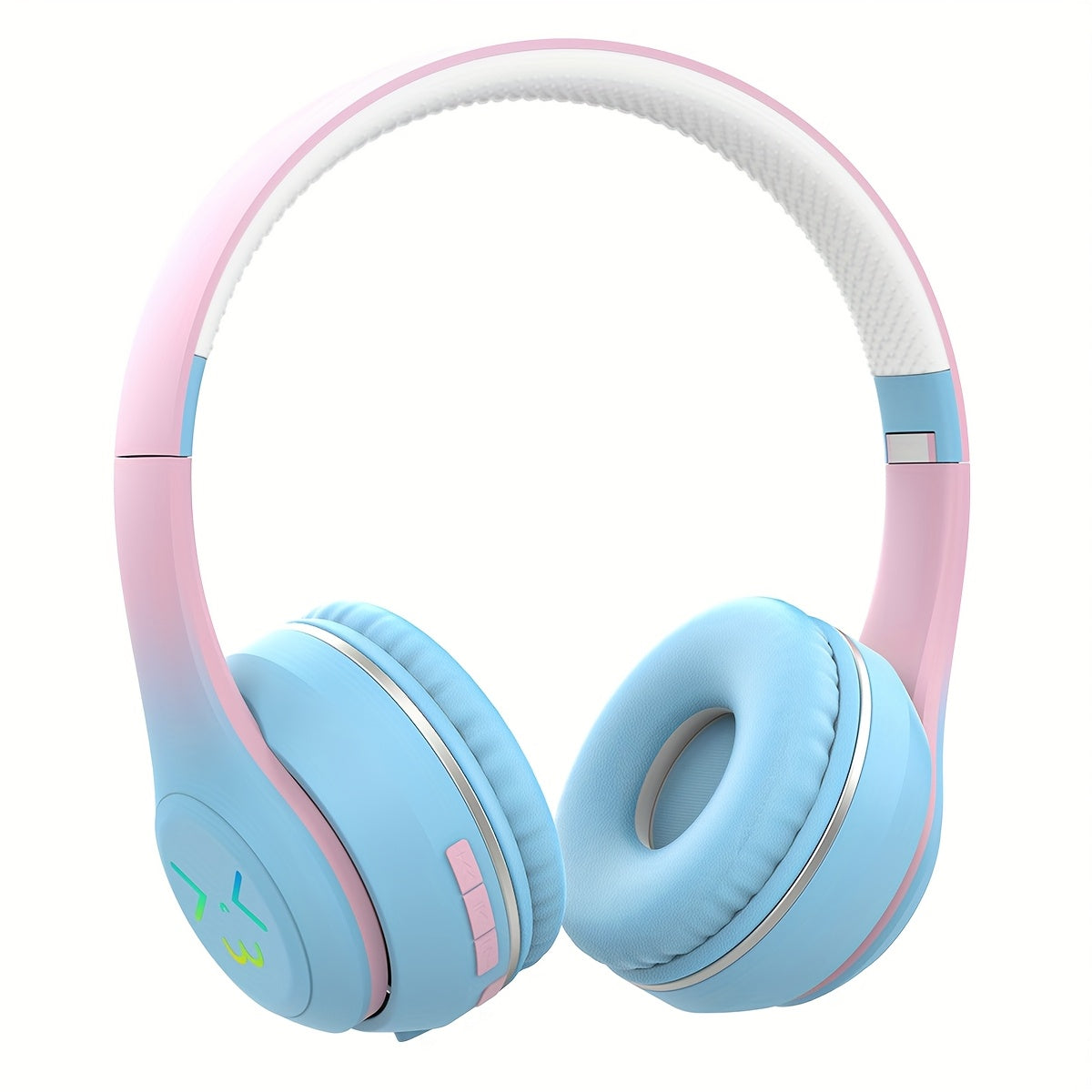 GENAI GT-630 Wireless Headset with LED Colorful Aura Lights, HiFi Stereo, Active Noise Reduction, Ultra-Long Battery Life, Low Gaming Latency, Foldable Design for Mobile Phones, Computers, Gaming, Work, Study, and Travel - Id