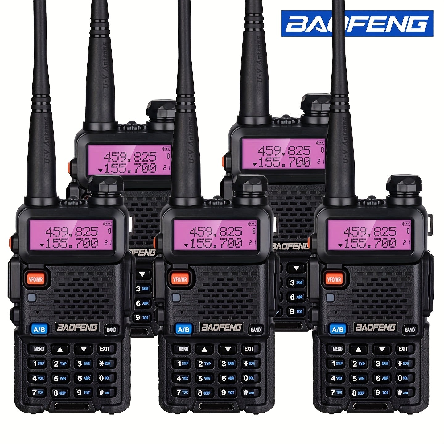 Baofeng Ham Radio Long Range Dual Band Handheld Rechargeable High Power Two Way Radio Walkie Talkies with 1800mAh Li-ion Battery And Earpiece for Hunting Survival Gear, 1/2/4 Pack