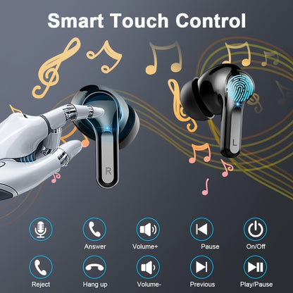 Wireless Earbud, Wireless Headphones 5.3 Stereo Bass Earphones, Ear Buds 40H Dual Mic Call, Earbud in-Ear USB-C LED Display Sport Headset