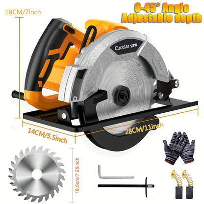 7-1/4'' There's A Rope Circular Saw Electric Saw Electric Circular Saw Professional Corded Circular Saw Wood Cutter DCS391B110 with Depth Adjustment Angle Adjustment 0-45° Bevel Circular Saw Sleeve Price High-power Circular