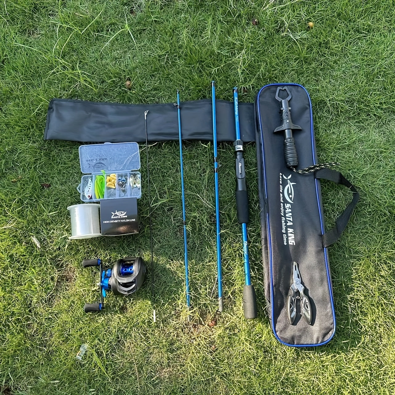 Carbon Fiber Fishing Rod Set with Casting Reel, 500m Nylon Line, Multi-Function Pliers & Bait - Lightweight & Durable for Freshwater & Saltwater Angling, Ideal for Outdoor Fishing, Fishing Gear|Modern Fishing Gear|Durable Fis