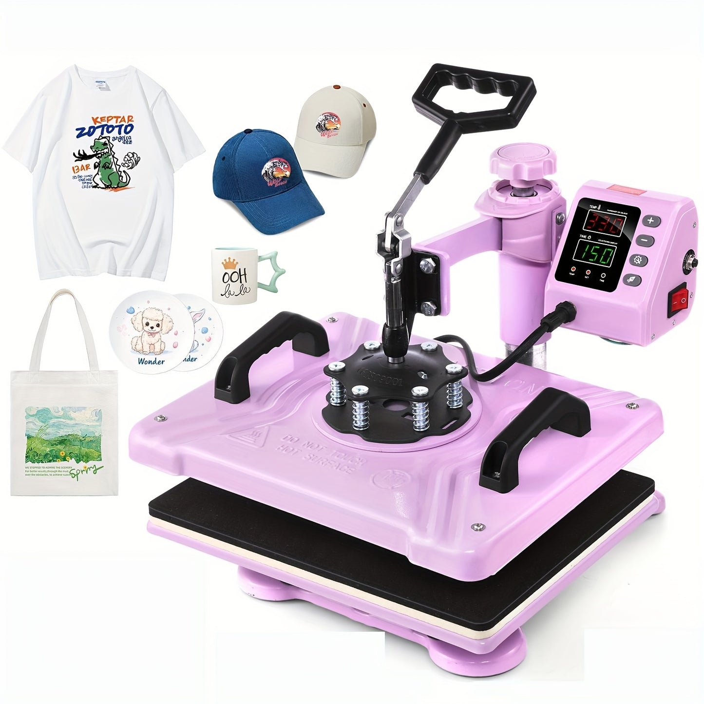 5in 1/8in 1 Hot Press, 15 "x12" T-shirt Press, 360-degree Rotation, Multi-functional Sublimation Hot Press, for T-shirts/cups/LIDS/plates/DIY, Drinkware Personalization, Multi-Surface Printing, Rotary Transfer Press, Multi-Fu