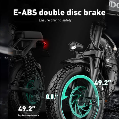 M1 Electric Bike For Adults,32 Miles Range,700W peak motor,20MPH Speed, 48V 20Ah Removable Battery, Dual Disc Brakes, Front And Rear Suspension & Commuter EBike, 14'' all-purpose tire, LCD Mileage Display