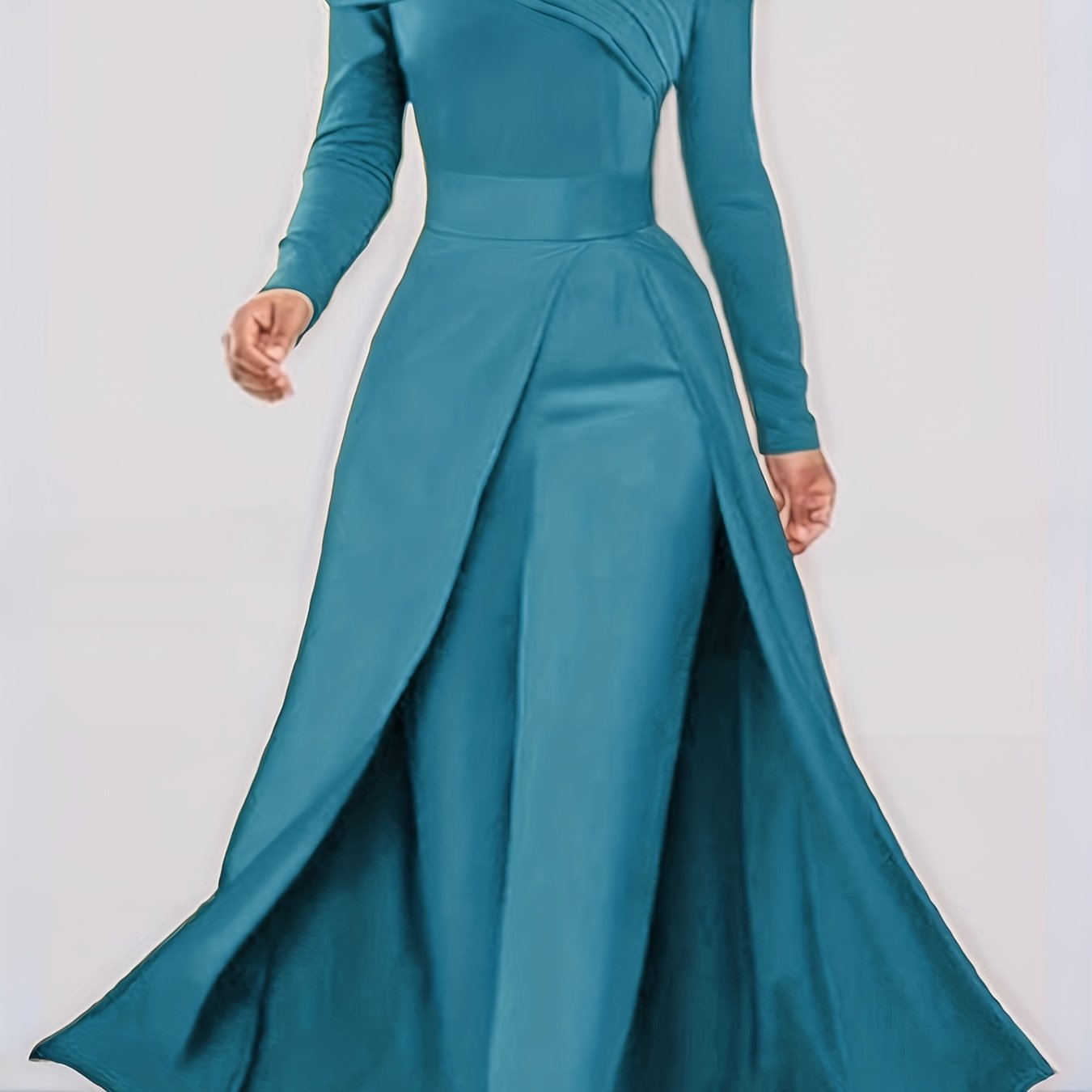 Autumn New Solid Color Fashionable Elegant Versatile Long Top Pants Women's Two-Piece Set