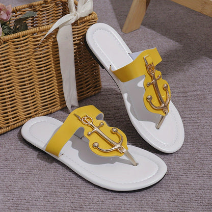 Women's Trendy Slide Sandals, Casual Clip Toe Flat Summer Shoes, Lightweight Slide Sandals
