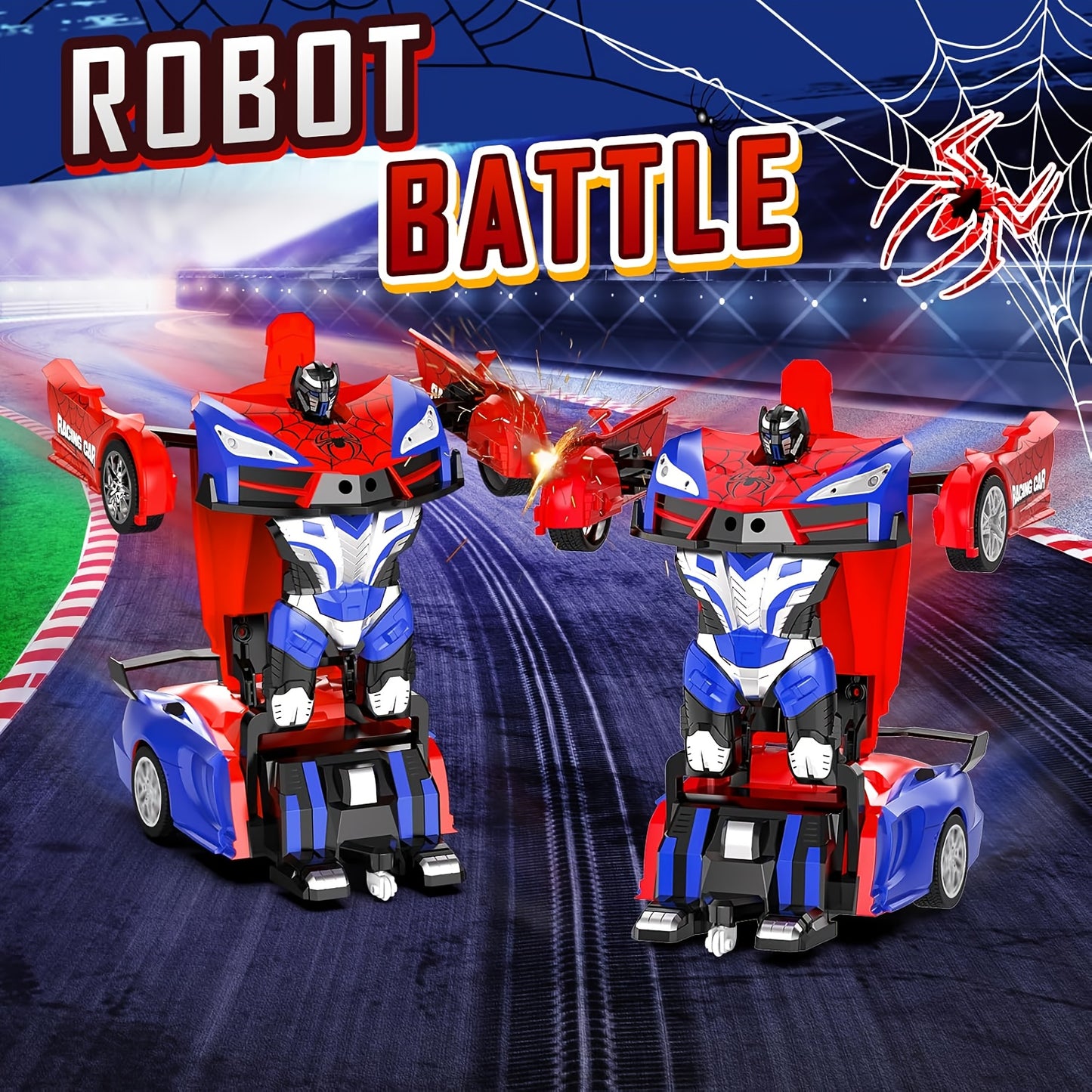 Convert remote control car toys, rechargeable batteries, 2.4GHz remote control car with one-click transformation, fast 360-degree rotating robot - the perfect gift for children