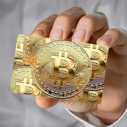 5pcs Set 2025 New Bitcoin Credit Card Skins - Holographic Gloss PVC/Scratch-Resistant Stickers with Bitcoin Logo & Emblem, Permanent Adhesive Removal (No Residue) for Crypto Cards, Collectible for DFeva Enthusiasts