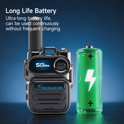 [2 Pack] Long Range Cellualr Walkie Talkies SIM Card No Monthly Fee US Coverage Nationwide For Adults POC Two Way Radio Rechargeable Battery For Camping Hiking Hunting Construction Security Truckers Construction