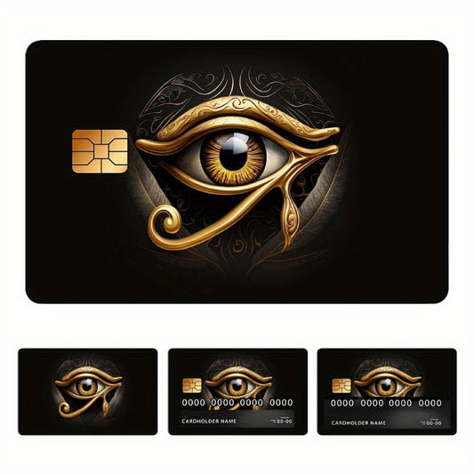 3pcs, 1pc Spare Medieval Vintage Style Eye Pattern Sticker Set, Includes 4 Unique Designs, Durable Privacy Stickers Made of PVC Material, Suitable for Credit Cards, Transit Passes, Debit Cards