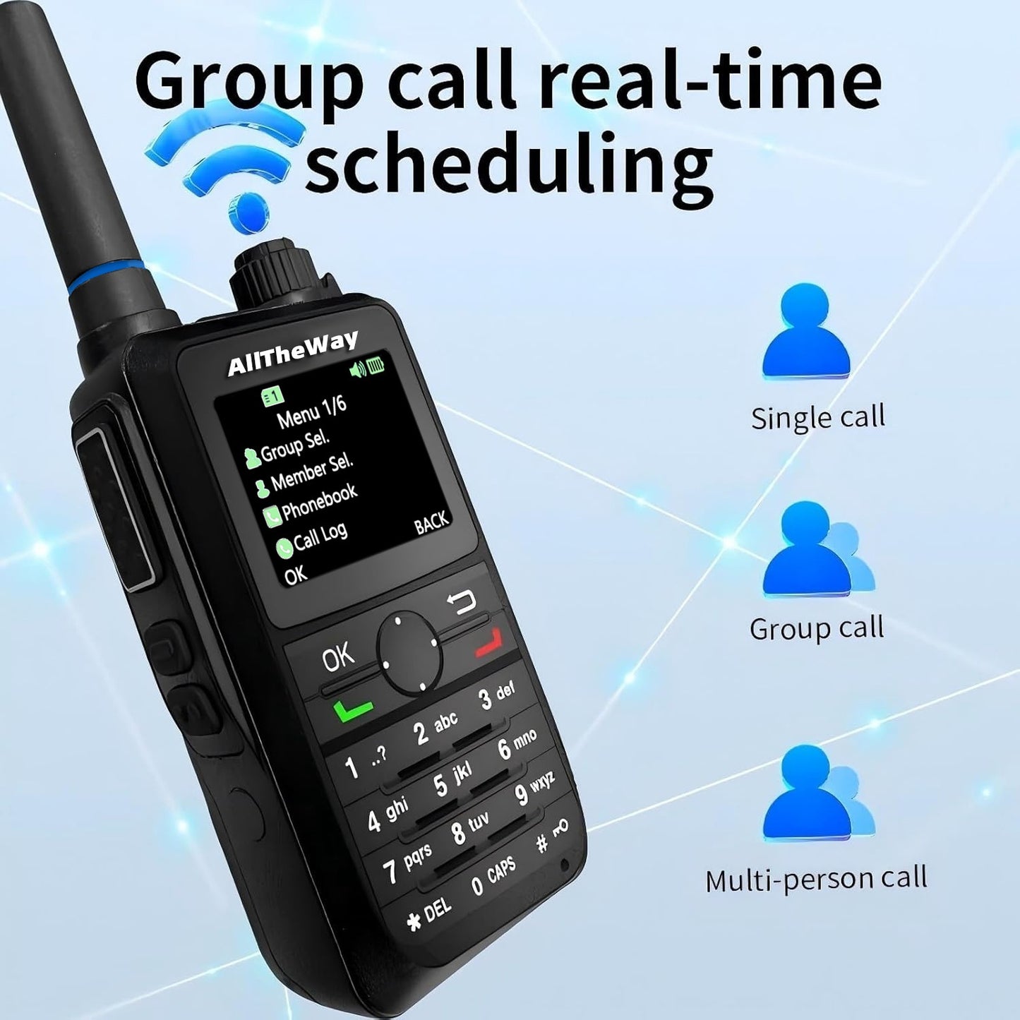 2pcs Global Walkie-Talkie Unlimited Range 4G PTT Two-Way Radio Long Range Portable Radio for Home And Work Teams (with SIM Card), Emergency Contact Device, Workplace Coordination Radio, Portable Two-Way Radio, Long Range Ptt