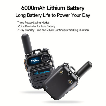 G388 Global Long-range Walkie-talkie 5G Two-way Radio, Multi-LED Flashlight, Rechargeable PTT Cellular Radio Fast Wireless Unlimited Range, Far-end Intercom, HD Sound Quality, Rugged And Suitable for Outdoor Activities (with