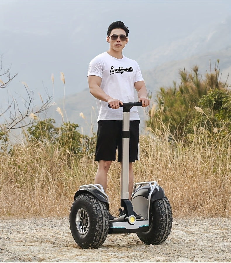 Adult 60V Dual Motor Self Balancing Scooter - 50-Mile Range, 12.5 MPH Golf Cart with, Shockproof Suspension & Display, All-Terrain Rider for Golf Course, Hills & Rough Terrain - Heavy-Duty E-Scooter