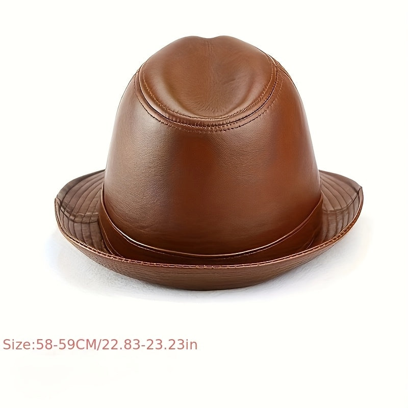 Spring And Autumn First Layer Real Sheepskin HatsMen'S Top HatsGentlemen'S Cowboy BritishJazz HatsMiddle-aged And Elderly Men'S Hats On The Beach