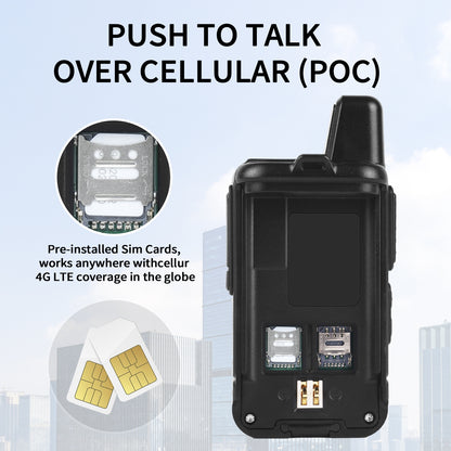 TIDRADIO Global Walkie Talkies 4G POC with Sim Cards, Long Distance 5000 Miles Rechargeable Nationwide Unlimited Range Two Way Radios & USB-C Battery (2 Pack)