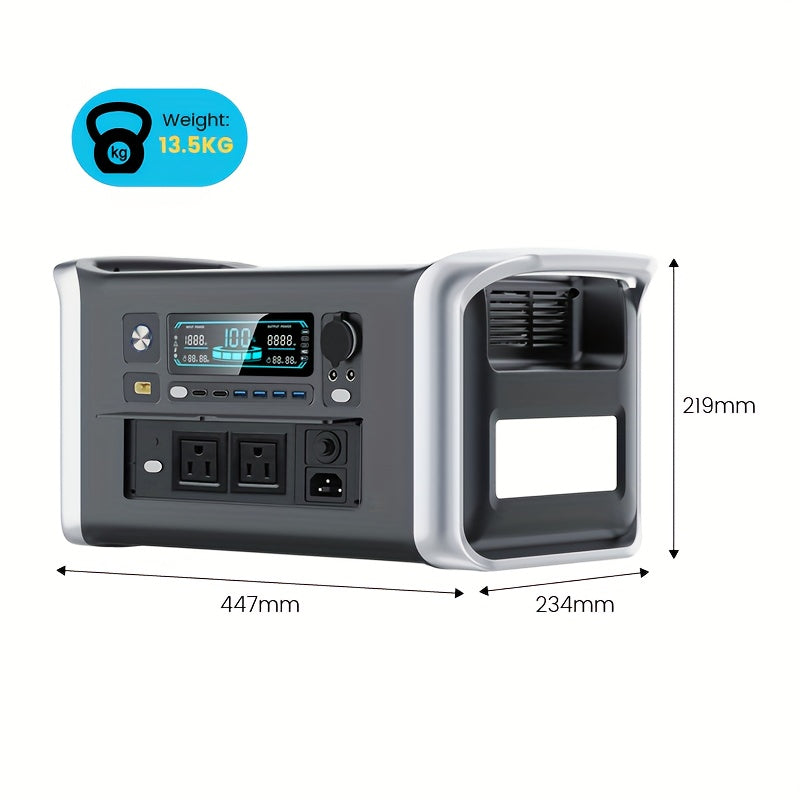 Portable Solar Generator and Panel Kit, Solar Panel Sold Separately, High-Capacity Lithium Battery Pack with AC Output, DC USB/USB-C Ports, LED Light, LiFePO4, Suitable for Outdoor, Camping, Road Trips, CPAP, Hurricane Emerge