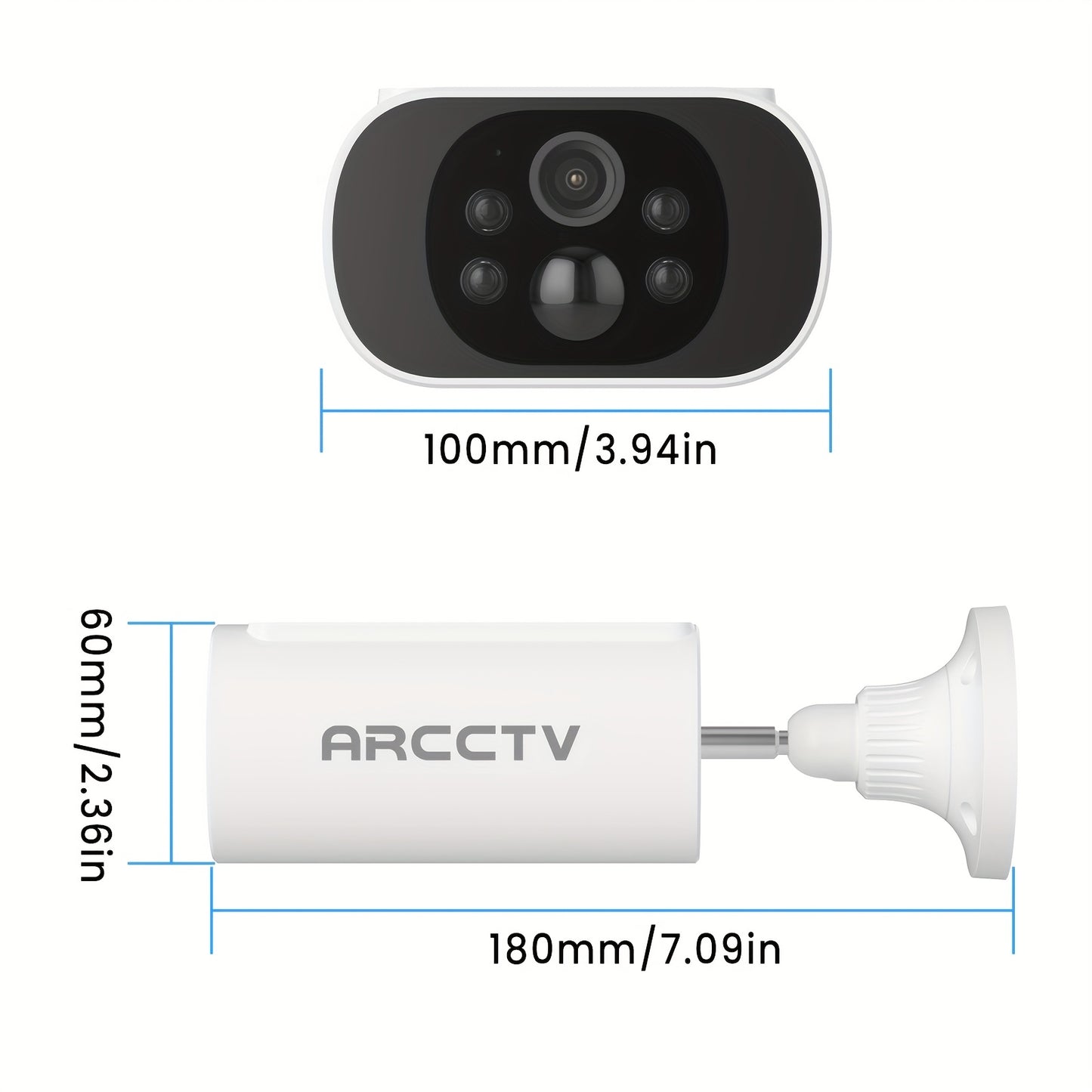 ARCCTV Cam 4-Cam Kit, Security Camera Outdoor Wireless, 2K Camera with Integrated Solar Panel, Forever Power, Smart Siren & Spotlights, 2-Way Audio, App-Controlled (Wi-Fi), 4MP Face Recognition AI, 5G & 2.4 GHz Wi-Fi, No Mont