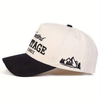 Men'S Heritage Heritage Baseball Cap - Adjustable Snapback, Lightweight Polyester, 5-Sided Design with Embroidery, Ideal for Spring & Autumn Outdoor Activities, Beach Vacations, and Casual Wear, Casual Cap | Embroidered Cap |