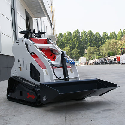 New Upgraded Version With Radiator, B & S 13.5 HP Mini Crawler Skid Steer Loader, Gasoline Engine, Hydraulic Guide Drive, Suitable For Construction, Farms, Roads, Parks, Orchards, Gardens. In Stock In The USA STOCK Free Sship