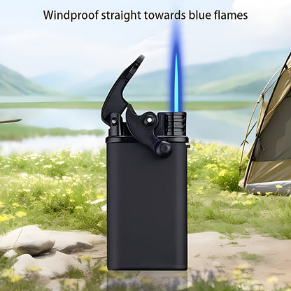 4pcs Lighter, Butane Lighter, Windproof Lighter, Straight Blue Flame Lighter, Fashionable Black Lighter, Recyclable, Suitable for Outdoor Camping, Barbecue, Hiking, Precise Ignition, Home/wedding/party Candle Lighter