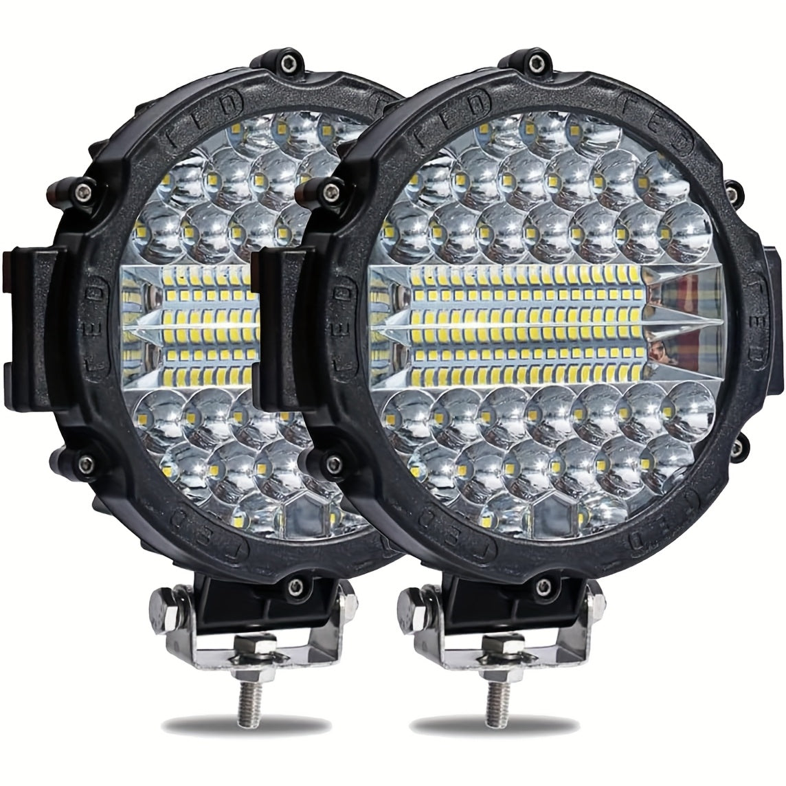 2/4pcs 7 Inch Round LED Lights Pods Bar LED Driving Lamps SUV Offroad Truck