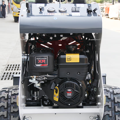 New Upgraded Version With Radiator, B & S 13.5 HP Mini Crawler Skid Steer Loader, Gasoline Engine, Hydraulic Guide Drive, Suitable For Construction, Farms, Roads, Parks, Orchards, Gardens. In Stock In The USA STOCK Free Sship