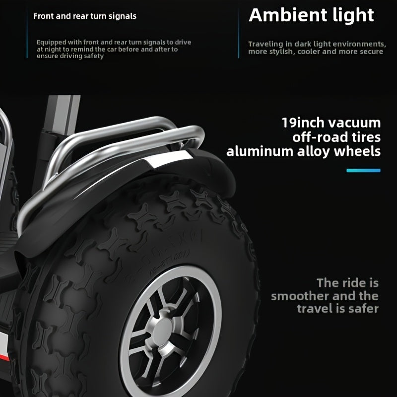 Adult 60V Dual Motor Self Balancing Scooter - 50-Mile Range, 12.5 MPH Golf Cart with, Shockproof Suspension & Display, All-Terrain Rider for Golf Course, Hills & Rough Terrain - Heavy-Duty E-Scooter